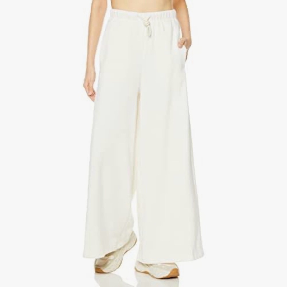 ADIDAS Cream Wide-Leg Joggers/Pants